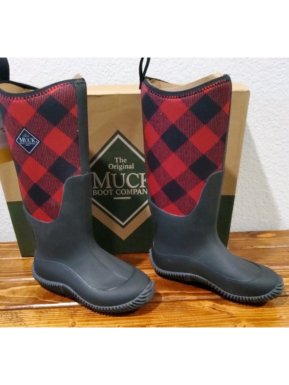 The Original Muck Boot Company Hale Buffalo Plaid Women's 6 Waterproof Neoprene
